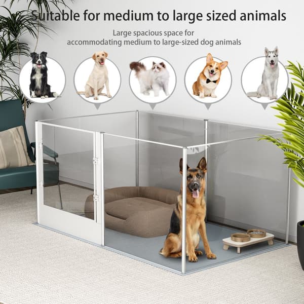 Pet Playpen, Holdbare Akrylpaneler, Alsidig Indendørs Design,163x102,5x80CM