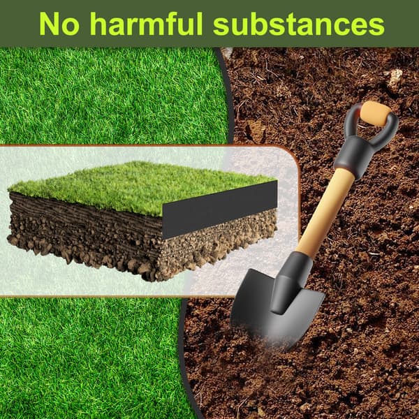 1000 x 12.5 x 0.2cm Gräsmattekant PE plastbäddkant Flexibel gräsmattekant Bäddkant Klippkant Rotspärr Svart