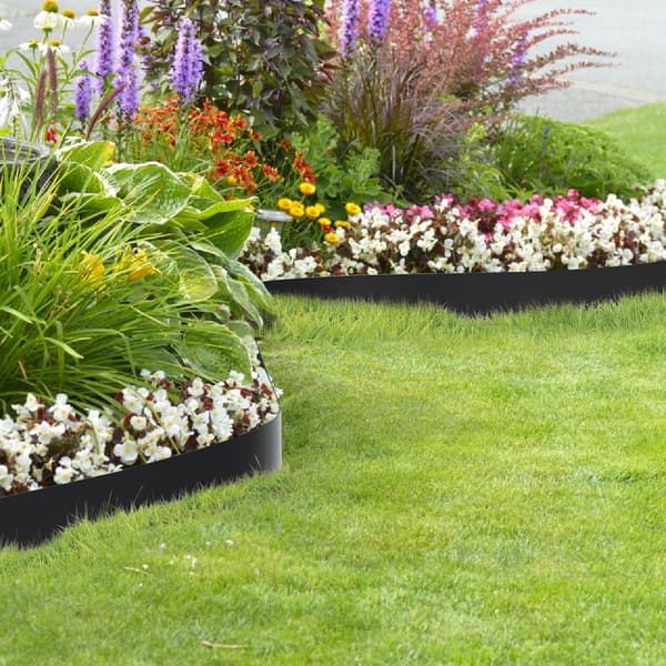 2500 x 10 x 0.2cm Gräsmattekant PE plastbäddkant Flexibel gräsmattekant Bäddkant Klippkant Rotspärr Svart