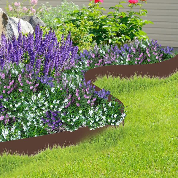 2500 x 10 x 0.2cm Gräsmattekant PE plastbäddkant Flexibel gräsmattekant Bäddkant Klippkant Rotspärr Brun