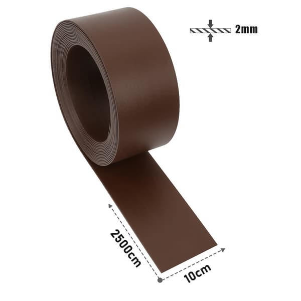 2500 x 10 x 0.2cm Gräsmattekant PE plastbäddkant Flexibel gräsmattekant Bäddkant Klippkant Rotspärr Brun