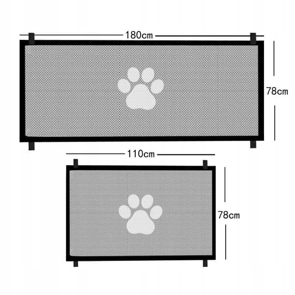 SÄKERHETSGRIND FÖR DJUR, HUNDAR OCH KATT 180x78cm XXL