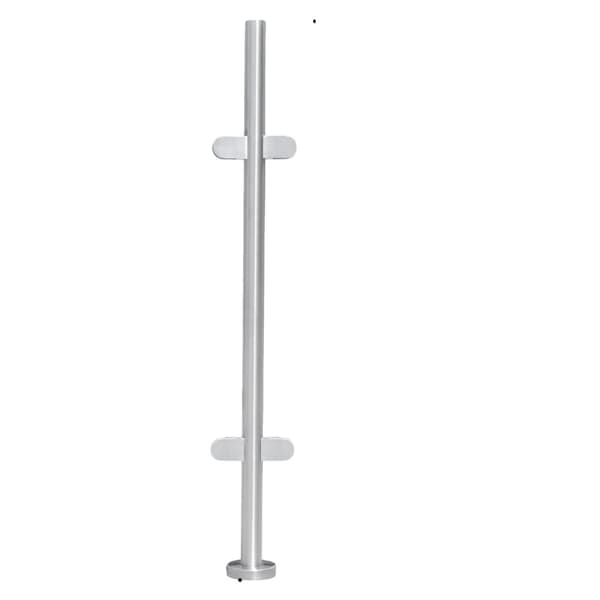 Lasikaiteen pylväs, ruostumaton teräs 316, korkeus 110 cm,Hopea