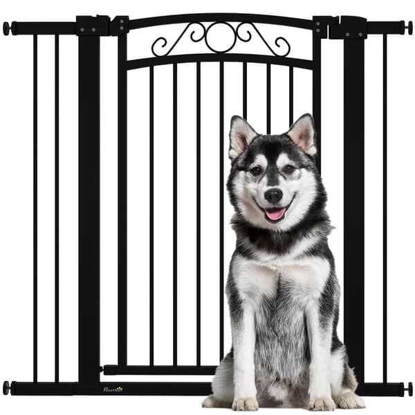 Hundehegn, Justerbar Bredde 76-104 cm, Rustfrit Stål Materiale,sort, 104x4x96 cm