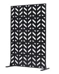 Miniatyrbillede 1 af 4: Metal Privatlivsskærm, 5-panel design, robust konstruktion, sort farve