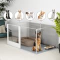 Miniatyrbillede 2 af 2: Pet Playpen, Holdbare Akrylpaneler, Alsidig Indendørs Design,163x102,5x80CM