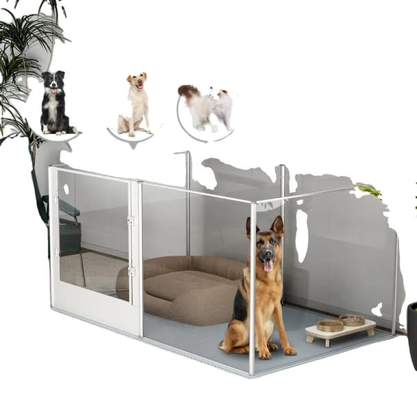 Pet Playpen, Holdbare Akrylpaneler, Alsidig Indendørs Design,163x102,5x80CM