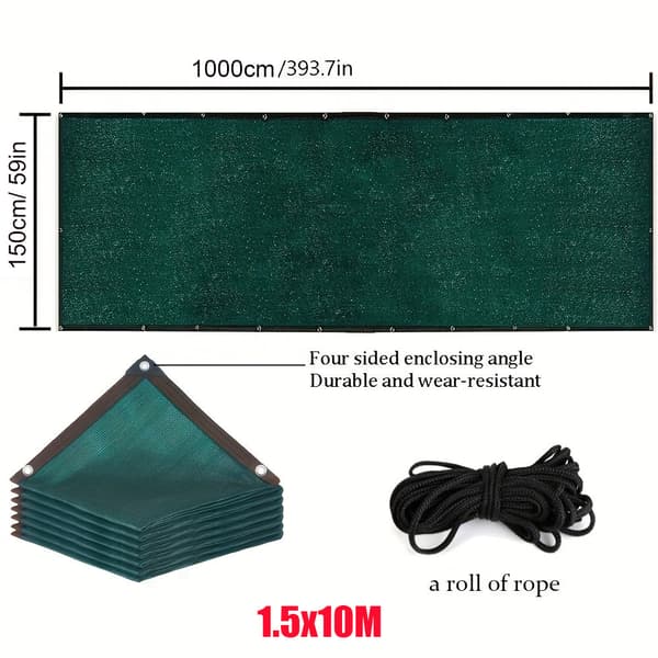 Yksityisyysnäyttöaita, kestävä PVC-materiaali, koko 1,5x10M, tehokas varjostusratkaisu