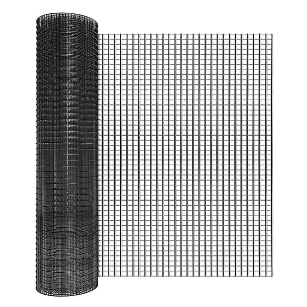 PVC-pinnoitettu langaverkko rulla, 1/2" reiän koko, 36"x50",musta