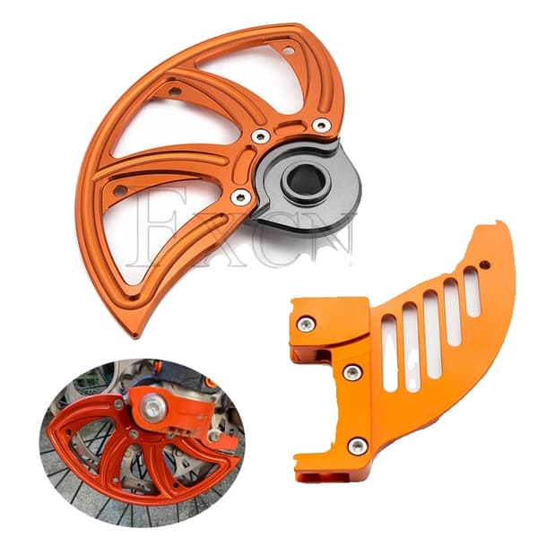 Bromsskiva skydd, CNC-bearbetad, fram- och baksida skydd, Orange Fram Bak