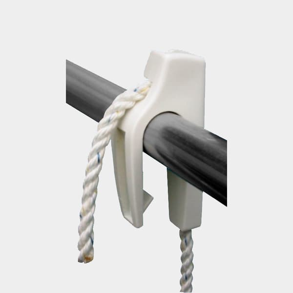 Fenderfäste Fend-Fix XL, passar rör (Ø20 - 25 mm), till Ø4 - 8 mm fenderlinor, vit, 2-pack