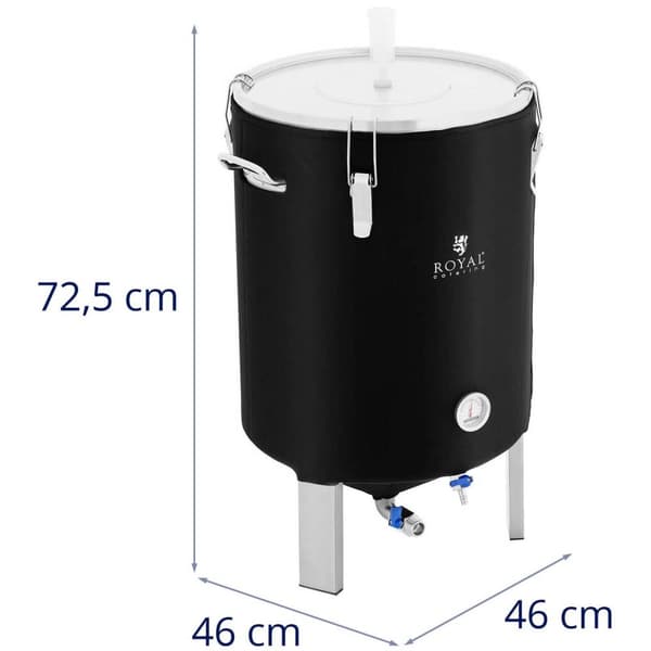 Royal Catering Fermenteringstank - 60 l - 0 - 40 °C - Rostfritt stål - Med isolering