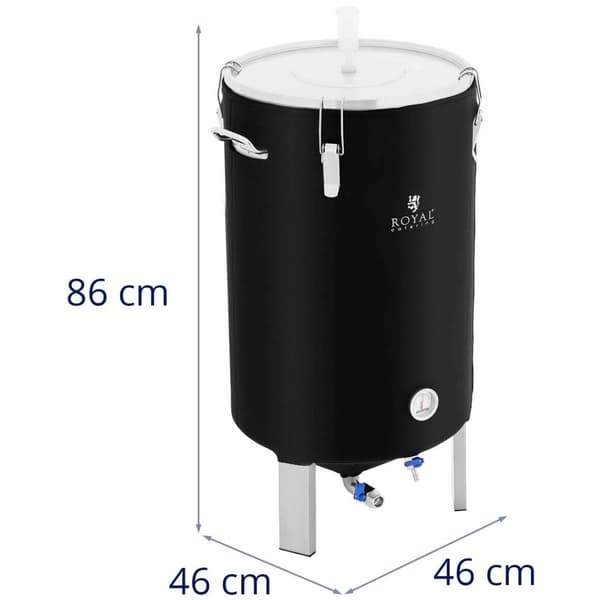 Royal Catering Fermenteringstank - 70 l - 0 - 40 °C - Rostfritt stål - Med isolering