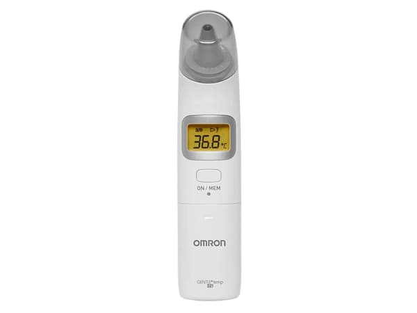 Omron GentleTemp 521, Kontakt, Hvit, Øre, Knapper, °C, °F, Kroppstemperatur, Overflatetemperatur
