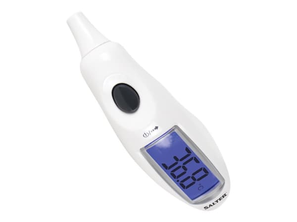 Salter TE-150-EU, Kontakttemperatur, Hvit, Øre, Knapper, °C,°F, Kroppstemperatur