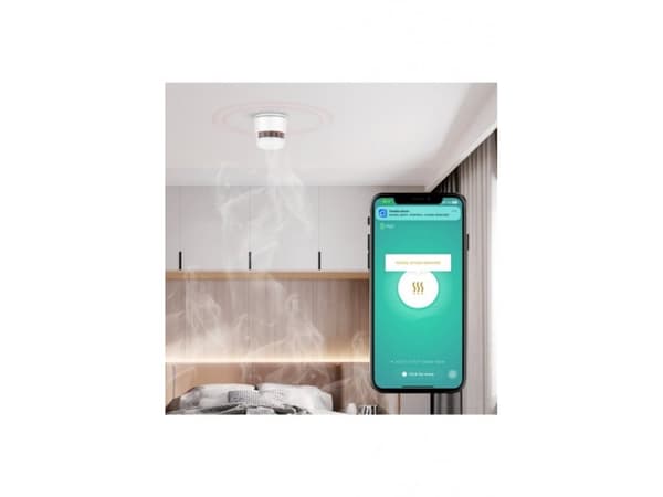 Woox Smart ZigBee TUYA trådløs innendørs røyksensor med sirene, 1x CR123A
