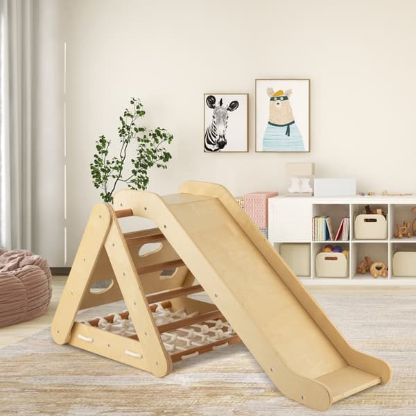 Triangelklättrare leksak, 24.6x25.3x22.6 tum, Natur