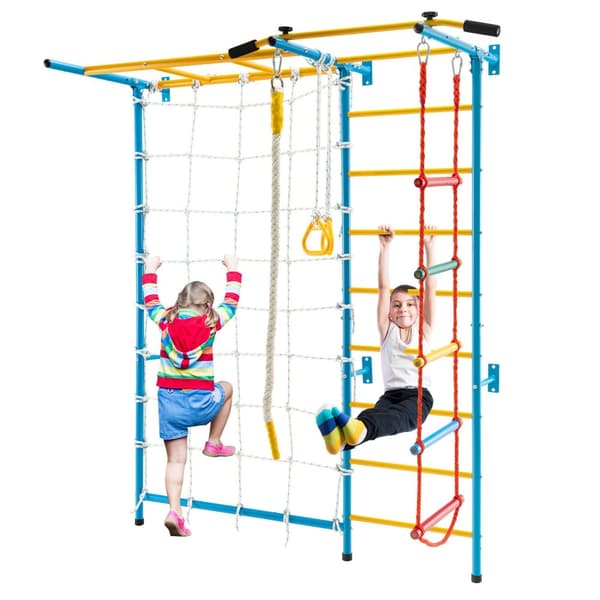 Børns Indendørs Gymnastik Legeland, Svensk Væg Stige, 78x33x87.5 cm, Gul