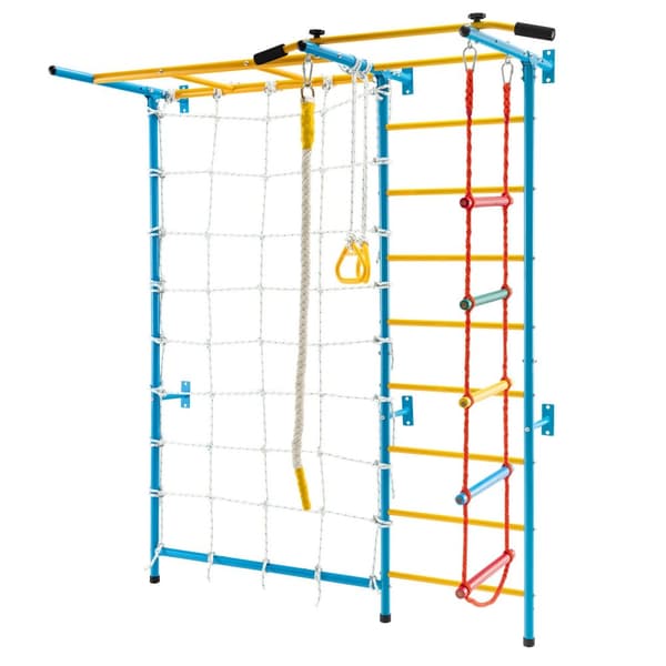 Børns Indendørs Gymnastik Legeland, Svensk Væg Stige, 78x33x87.5 cm, Gul