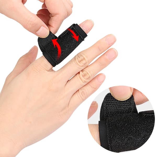 INF Finger skinner finger ærmer beskyttere, to fingre beskyttelse Sort L
