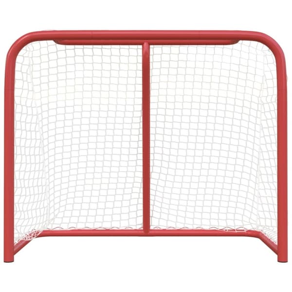 vidaXL hockeymål 183x71x122 cm polyester rød og hvid