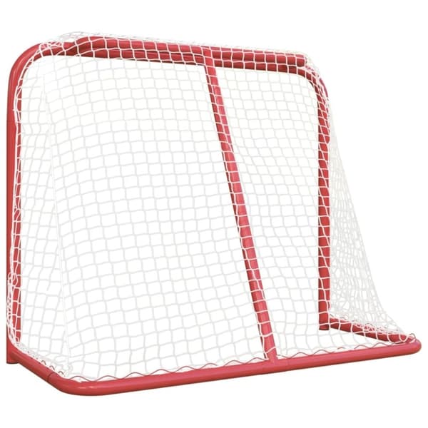 vidaXL hockeymål 183x71x122 cm polyester rød og hvid