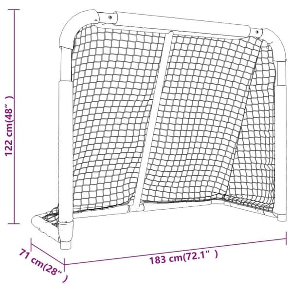 vidaXL hockeymål 183x71x122 cm polyester rød og hvid