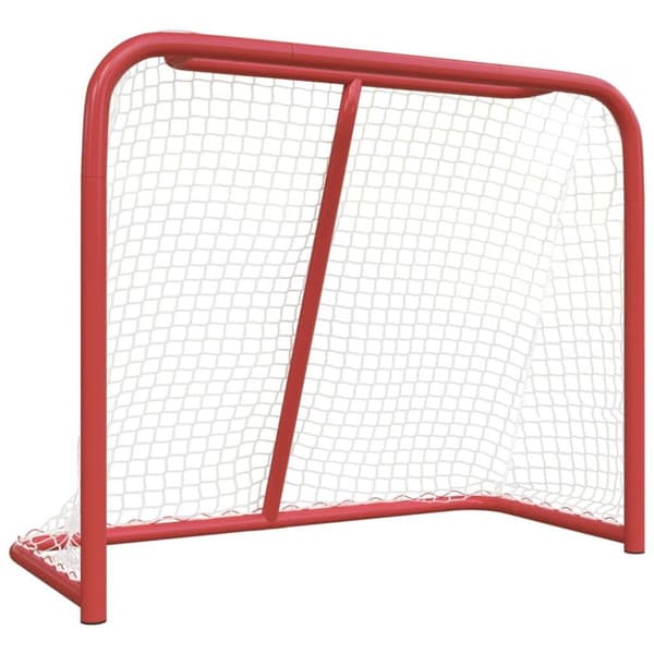 vidaXL hockeymål 183x71x122 cm polyester rød og hvid