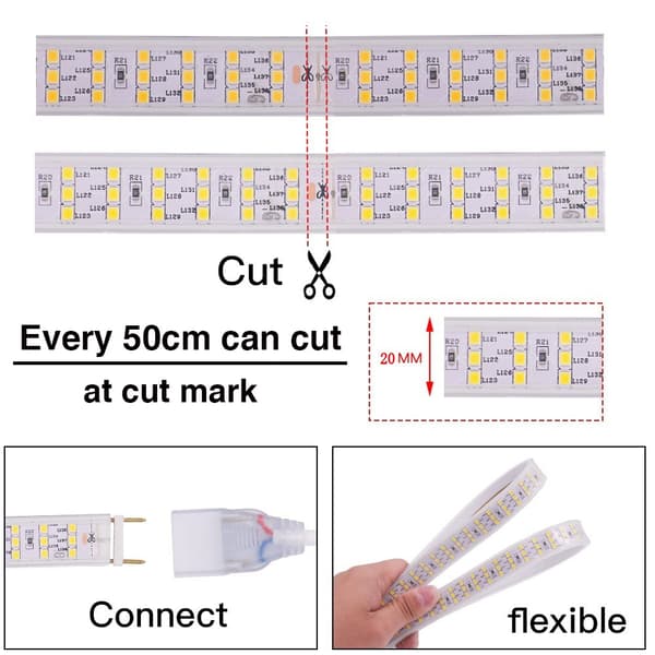 LED-remsa, tre rader, superljus
