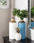 Miniatyrbillede 4 af 6: Dekorativ figur hvid keramisk ananas statuette Ornament Glamour Style Dekor Accessories