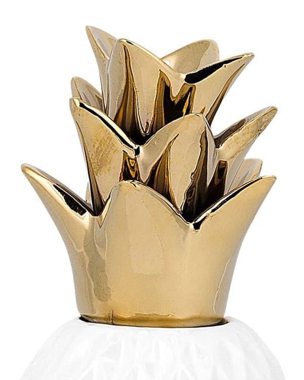 Dekorativ figur hvid keramisk ananas statuette Ornament Glamour Style Dekor Accessories