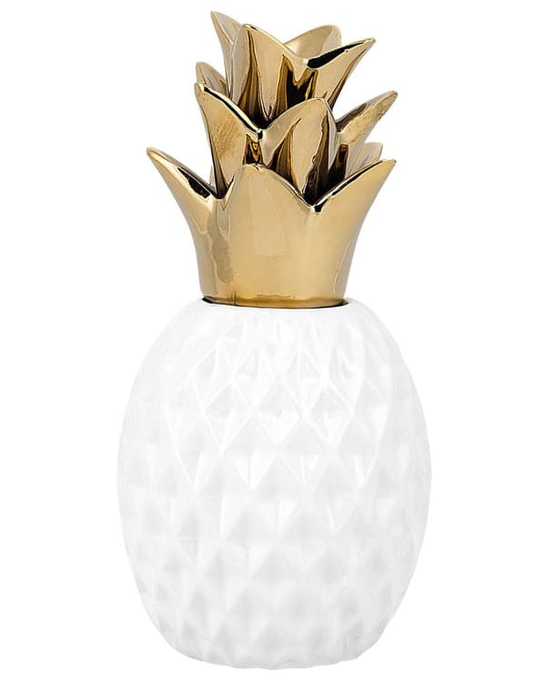 Dekorativ figur hvid keramisk ananas statuette Ornament Glamour Style Dekor Accessories