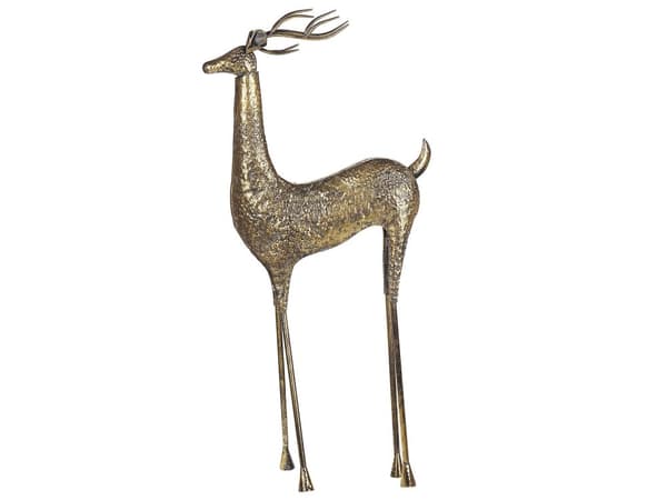 Figur Guld Jern Statue Rensdyr Sjov Sød Kunst Figur til Hjemmet Jul Accent Dekorativ Genstand Tilbehør til Juletræ Pynteting til Vindueskarm