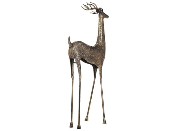 Figur Guld Jern Statue Rensdyr Sjov Sød Kunst Figur til Hjemmet Jul Accent Dekorativ Genstand Tilbehør til Juletræ Pynteting til Vindueskarm