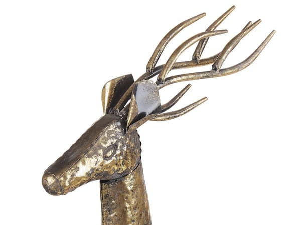 Figur Guld Jern Statue Rensdyr Sjov Sød Kunst Figur til Hjemmet Jul Accent Dekorativ Genstand Tilbehør til Juletræ Pynteting til Vindueskarm