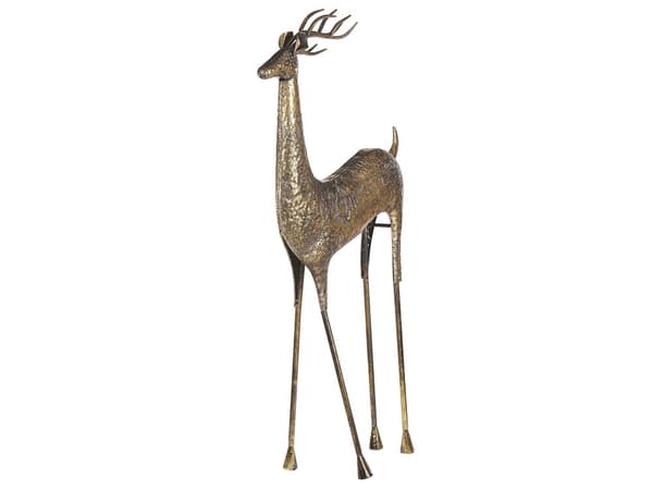 Figur Guld Jern Statue Rensdyr Sjov Sød Kunst Figur til Hjemmet Jul Accent Dekorativ Genstand Tilbehør til Juletræ Pynteting til Vindueskarm