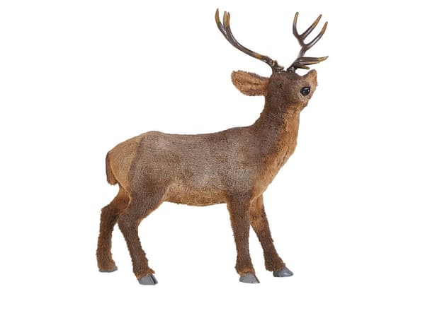 Dekorativ figur Brun imiteret pels juledekoration Rensdyr 68 cm Stueindretning