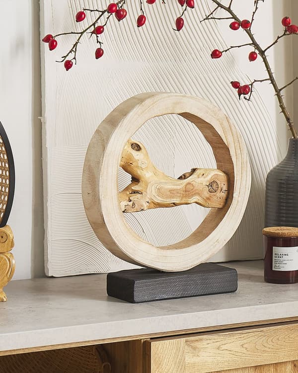 Dekorativ Skulptur Lys Grantræ Håndlavet Naturlig Abstrakt Moderne Stil