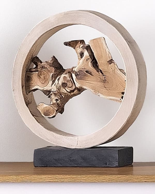 Dekorativ Skulptur Lys Grantræ Håndlavet Naturlig Abstrakt Moderne Stil