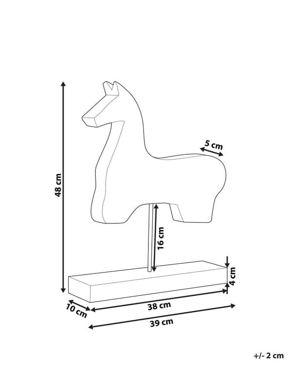 Koriste-esine vaalea keisari puu 48 cm hevosen muoto jalalla moderni tyyli