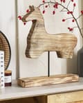 Pikkukuva 4 / 8: Koriste-esine vaalea keisari puu 48 cm hevosen muoto jalalla moderni tyyli