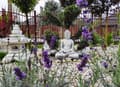 Miniatyrbild 5 av 5: Utomhusdekoration, staty av att meditera Buddha - Kothu-in, gjord av gjuten sten, stor