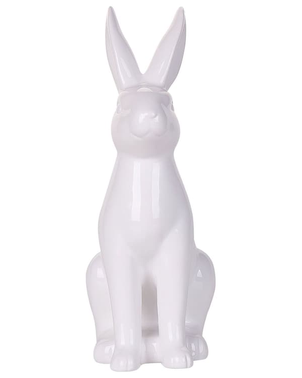 Dekorativ Figur Keramisk Vit 26 cm Kanin Påsk Dekoration Vardagsrum