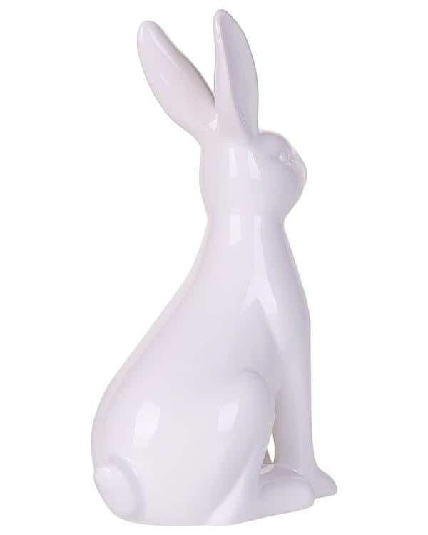 Dekorativ Figur Keramisk Vit 26 cm Kanin Påsk Dekoration Vardagsrum