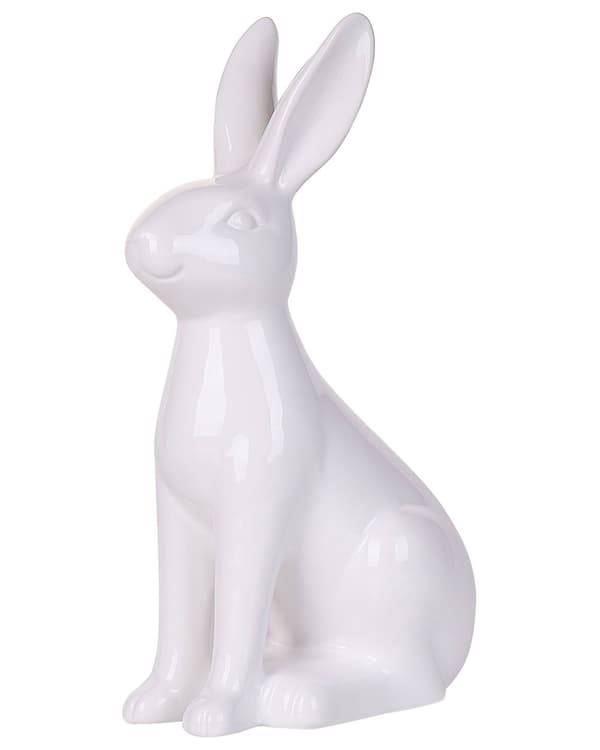 Dekorativ Figur Keramisk Vit 26 cm Kanin Påsk Dekoration Vardagsrum