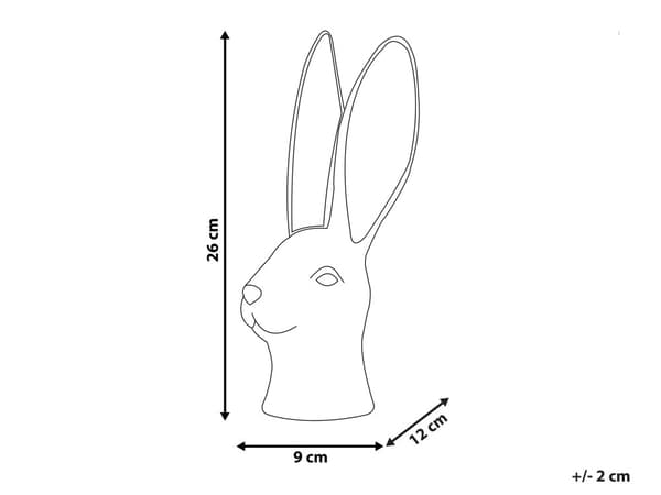 Dekorativ Figur Keramisk Vit 26 cm Kaninhuvud Påsk Dekoration Vardagsrum