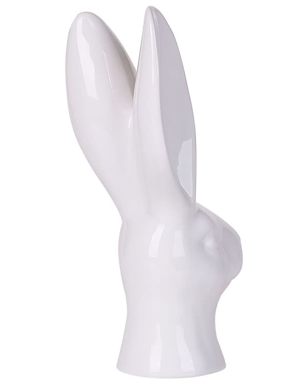 Dekorativ Figur Keramisk Vit 26 cm Kaninhuvud Påsk Dekoration Vardagsrum