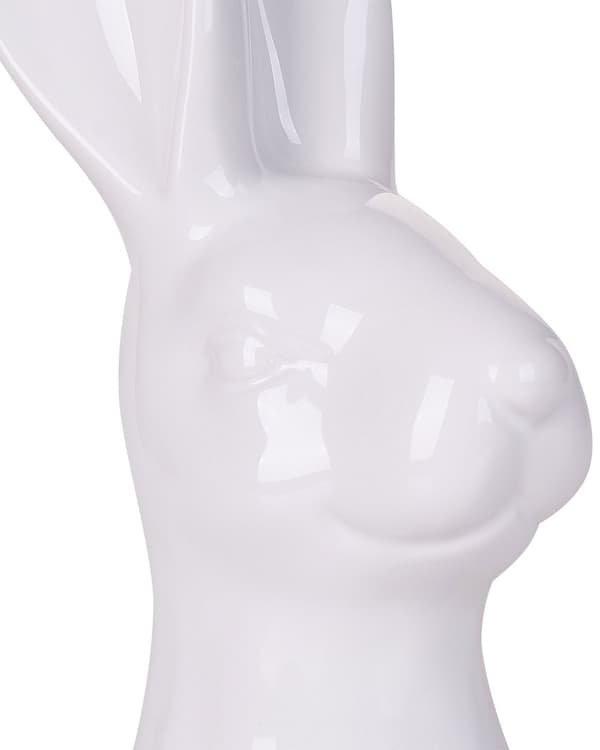 Dekorativ Figur Keramisk Vit 26 cm Kaninhuvud Påsk Dekoration Vardagsrum