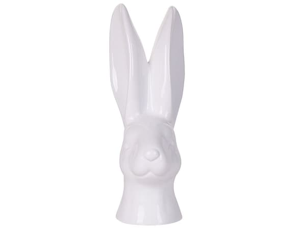 Dekorativ Figur Keramisk Vit 26 cm Kaninhuvud Påsk Dekoration Vardagsrum