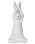 Miniatyrbild 5 av 11: 3 Dekorativa Figurer Keramisk Vit Kanin Yoga Påsk Handgjord Dekoration Vardagsrum